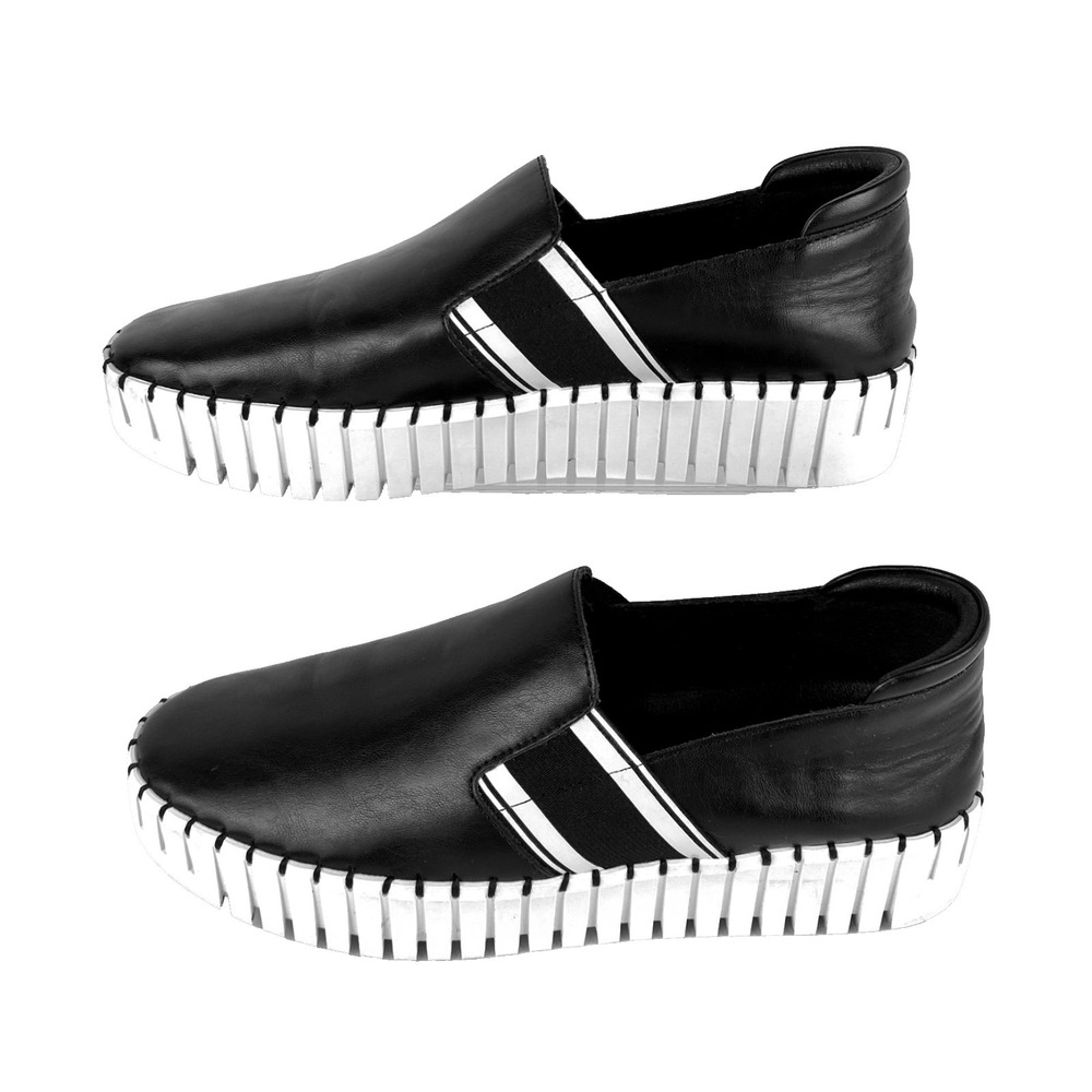 Anne Klein Loafers Womens 8.5 Slip On Flats Sneakers Black Runway Platform Shoes